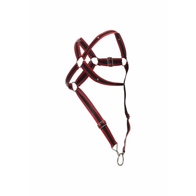 MOB - DNGEON RED CROSSED PENIS HARNESS TAMANHO ÚNICO - D-243433 - Dona Pimenta