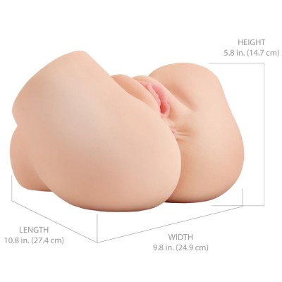 PDX ELITE - MASTURBADOR VIBRATÓRIO REALISTA DE VAGINA E ÂNUS BACK THAT ASS UP - RD631-21 - Dona Pimenta