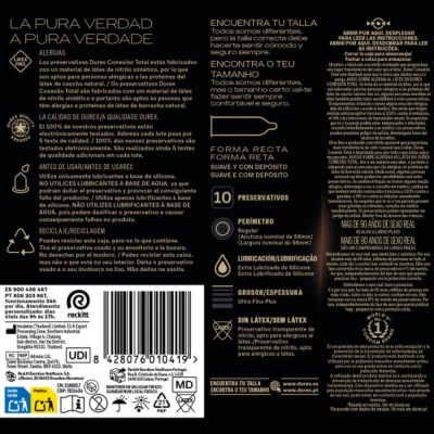 DUREX - TOTAL CONNECTION ULTRA FINE PLUS SEM LÃTEX 10 UNIDADES - D-243099 - Dona Pimenta