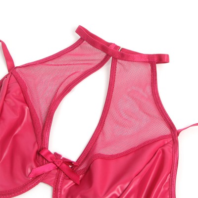 SUBBLIME - 957605 CONJUNTO DE SUTIÃ E SAIA DE COURO VERMELHO S/M - D-242925 - Dona Pimenta