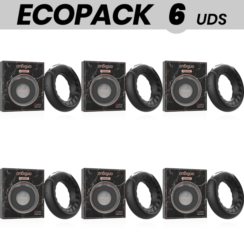 ECOPACK 6 UNIDADES - ANBIGUO ADRIANO ANEL VIBRADOR COMPATÃVEL COM TECNOLOGIA WATCHME WIRELESS - D-233341 - Dona Pimenta ECOPACK 6 UNIDADES - ANBIGUO ADRIANO ANEL VIBRADOR COMPATÃVEL COM TECNOLOGIA WATCHME WIRELESS - D-233341 - Dona Pimenta