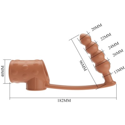 PRETTY LOVE - MANGA PARA PÉNIS COM PLUG ANAL NATURAL - D-242903 - Dona Pimenta