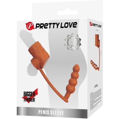 PRETTY LOVE - MANGA PARA PÉNIS COM PLUG ANAL NATURAL - D-242903 - Dona Pimenta