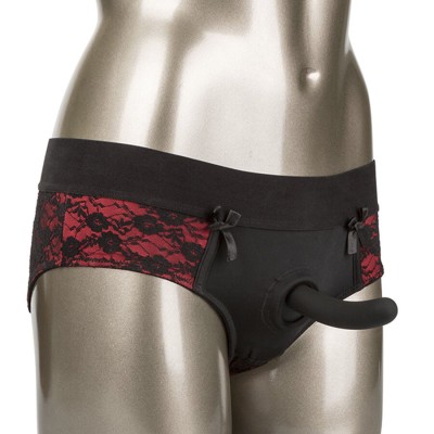 CALEXOTICS - CONJUNTO DE CALCINHAS SCANDAL CROTCHLESS COM DILDO TAMANHO P/M - D-243673 - Dona Pimenta