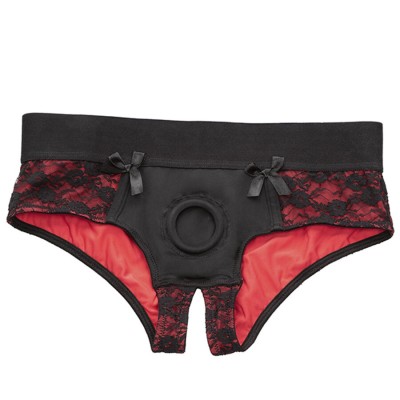 CALEXOTICS - CONJUNTO DE CALCINHAS SCANDAL CROTCHLESS COM DILDO TAMANHO P/M - D-243673 - Dona Pimenta
