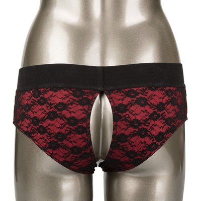 CALEXOTICS - CONJUNTO DE CALCINHAS SCANDAL CROTCHLESS COM DILDO TAMANHO P/M - D-243673 - Dona Pimenta