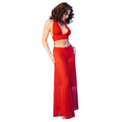 CHILIROSE - CR 4857 CONJUNTO DE BLUSA E CALÇA VERMELHA TAMANHO M - D-243791 - Dona Pimenta