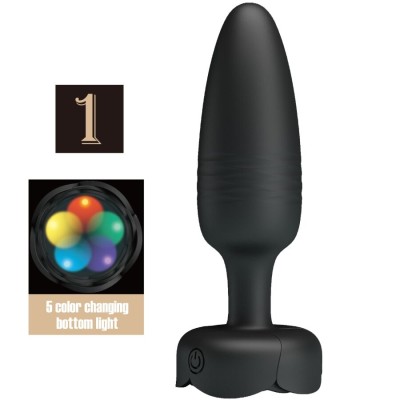 PRETTY LOVE - TARION ANAL PLUG COM LUZ LED PRETO 12,5 CM - D-242894 - Dona Pimenta