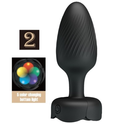 PRETTY LOVE - VARIAN ANAL PLUG COM LUZ LED PRETO 10,8 CM - D-242895 - Dona Pimenta