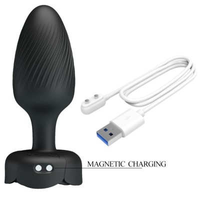 PRETTY LOVE - VARIAN ANAL PLUG COM LUZ LED PRETO 10,8 CM - D-242895 - Dona Pimenta