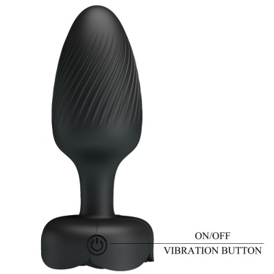 PRETTY LOVE - VARIAN ANAL PLUG COM LUZ LED PRETO 10,8 CM - D-242895 - Dona Pimenta
