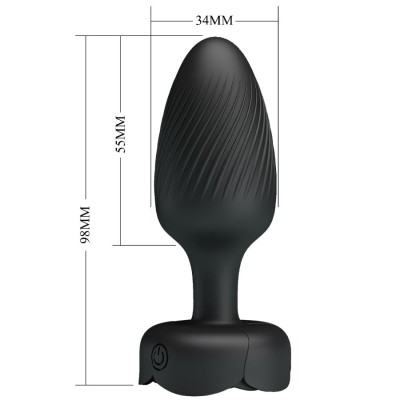 PRETTY LOVE - OSBORN PLUG ANAL COM LUZ LED PRETO 9,8 CM - D-242896 - Dona Pimenta