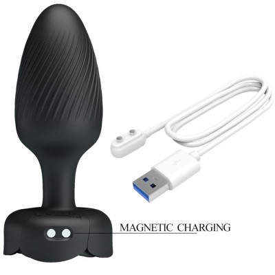 PRETTY LOVE - OSBORN PLUG ANAL COM LUZ LED PRETO 9,8 CM - D-242896 - Dona Pimenta