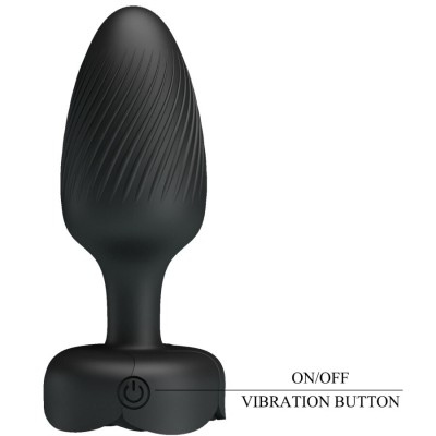 PRETTY LOVE - OSBORN PLUG ANAL COM LUZ LED PRETO 9,8 CM - D-242896 - Dona Pimenta