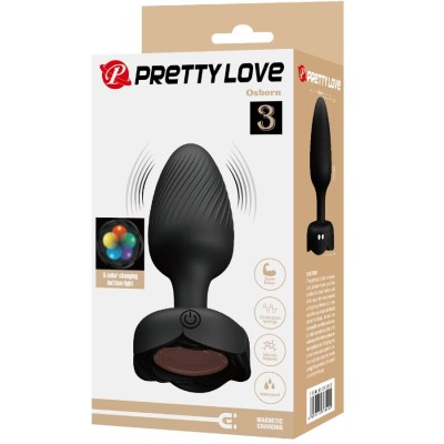 PRETTY LOVE - OSBORN PLUG ANAL COM LUZ LED PRETO 9,8 CM - D-242896 - Dona Pimenta