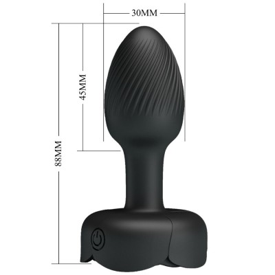PRETTY LOVE - OLMAN PLUG ANAL COM LUZ LED PRETO 8,8 CM - D-242897 - Dona Pimenta
