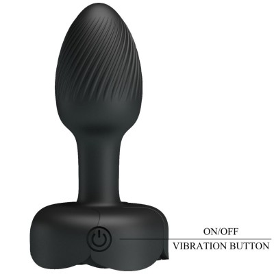 PRETTY LOVE - OLMAN PLUG ANAL COM LUZ LED PRETO 8,8 CM - D-242897 - Dona Pimenta