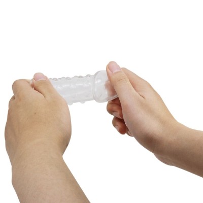 PRETTY LOVE - MANGA PARA PÉNIS APERTADA E VOLUMOSA TRANSPARENTE - D-242889 - Dona Pimenta