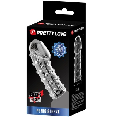 PRETTY LOVE - MANGA PARA PÉNIS APERTADA E VOLUMOSA TRANSPARENTE - D-242889 - Dona Pimenta