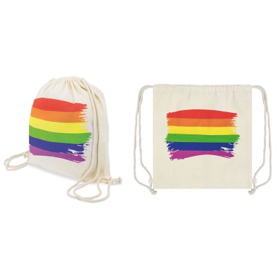 ORGULHO - MOCHILA DE ALGODÃO BANDEIRA LGBT - D-235566 - Dona Pimenta