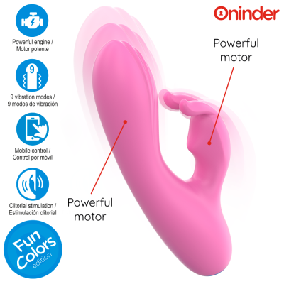 ONINDER CUTE - VIBRADOR LOVE BUNNY PARA PONTO G E CLITÓRIS - APLICATIVO MUNDIAL GRATUITO - D-242092 - Dona Pimenta