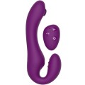 XOCOON - VIBRADOR STRAP-ON 2 EM 1 SEM ALÇAS COM CONTROLE REMOTO ROXO - D-243615 - Dona Pimenta