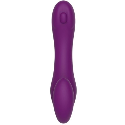 XOCOON - VIBRADOR STRAP-ON 2 EM 1 SEM ALÇAS COM CONTROLE REMOTO ROXO - D-243615 - Dona Pimenta