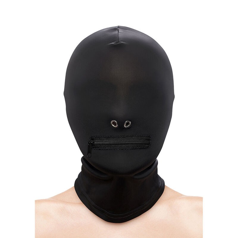 NS NOVELTIES - FETISH & FASHION FECHADO BOCA COM ZÍPER CAPUZ NYLON PRETO - D-241507 - Dona Pimenta