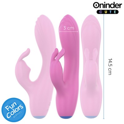ONINDER CUTE - VIBRADOR LOVE BUNNY PARA PONTO G E CLITÓRIS - APLICATIVO MUNDIAL GRATUITO - D-242092 - Dona Pimenta