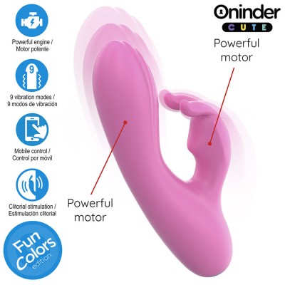 ONINDER CUTE - VIBRADOR LOVE BUNNY PARA PONTO G E CLITÓRIS - APLICATIVO MUNDIAL GRATUITO - D-242092 - Dona Pimenta
