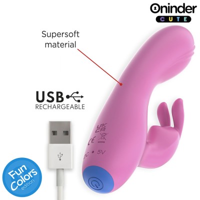 ONINDER CUTE - VIBRADOR LOVE BUNNY PARA PONTO G E CLITÓRIS - APLICATIVO MUNDIAL GRATUITO - D-242092 - Dona Pimenta