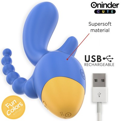 ONINDER CUTE - LOVE 3 SOME VIBRADOR TRIPLO - APLICATIVO MUNDIAL GRATUITO - D-242095 - Dona Pimenta