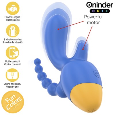 ONINDER CUTE - LOVE 3 SOME VIBRADOR TRIPLO - APLICATIVO MUNDIAL GRATUITO - D-242095 - Dona Pimenta