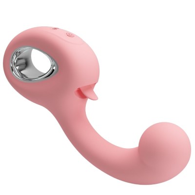 PRETTY LOVE - ERYNNYES VIBRADOR PONTO G + ESTIMULADOR DE CLITÓRIS 10 VIBRAÇÕES ROSA - D-242904 - Dona Pimenta