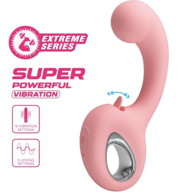 PRETTY LOVE - ERYNNYES VIBRADOR PONTO G + ESTIMULADOR DE CLITÓRIS 10 VIBRAÇÕES ROSA - D-242904 - Dona Pimenta