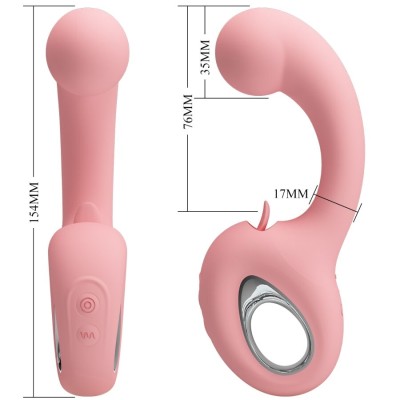 PRETTY LOVE - ERYNNYES VIBRADOR PONTO G + ESTIMULADOR DE CLITÓRIS 10 VIBRAÇÕES ROSA - D-242904 - Dona Pimenta