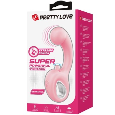 PRETTY LOVE - ERYNNYES VIBRADOR PONTO G + ESTIMULADOR DE CLITÓRIS 10 VIBRAÇÕES ROSA - D-242904 - Dona Pimenta