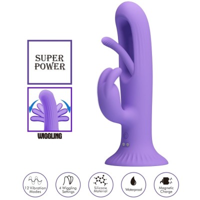 PRETTY LOVE - VIBRADOR DE COELHO KILLMOULIS 12 MODOS DE VIBRAÇÃO ROXO - D-242906 - Dona Pimenta