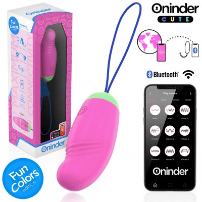 ONINDER CUTE - OVO VIBRO-GIRATÃRIO LOVE PLEASURE 360 SILICONE - APLICATIVO MUNDIAL GRATUITO - D-242098 - Dona Pimenta