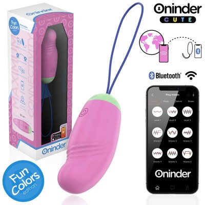 ONINDER CUTE - OVO VIBRO-GIRATÃRIO LOVE PLEASURE 360 SILICONE - APLICATIVO MUNDIAL GRATUITO - D-242098 - Dona Pimenta