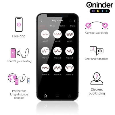 ONINDER CUTE - OVO VIBRO-GIRATÃRIO LOVE PLEASURE 360 SILICONE - APLICATIVO MUNDIAL GRATUITO - D-242098 - Dona Pimenta