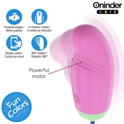 ONINDER CUTE - OVO VIBRO-GIRATÃRIO LOVE PLEASURE 360 SILICONE - APLICATIVO MUNDIAL GRATUITO - D-242098 - Dona Pimenta