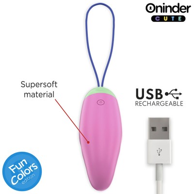 ONINDER CUTE - OVO VIBRO-GIRATÃRIO LOVE PLEASURE 360 SILICONE - APLICATIVO MUNDIAL GRATUITO - D-242098 - Dona Pimenta