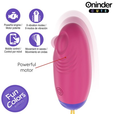 ONINDER CUTE - OVO DE SILICONE COM VIBRO-ONDAS E PRAZER DE AMOR - APLICATIVO MUNDIAL GRATUITO - D-242097 - Dona Pimenta