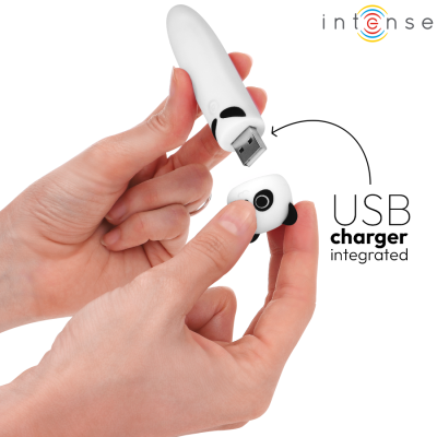 INTENSO - POH PANDA VIBRATING BULLET USB RECARREGÁVEL 10 X 2,2 CM - D-242828 - Dona Pimenta