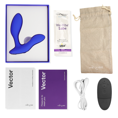 WE-VIBE - VECTOR+ MASSAGER VIBRANTE DE PRÓSTATA ROYAL BLUE - D-235698 - Dona Pimenta