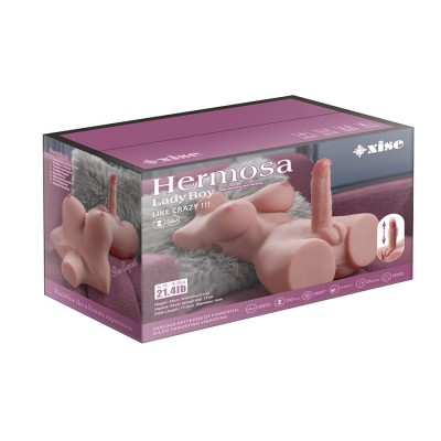 XISE - LINDO LADY BOY TORSO FEMININO COM DILDO COM VIBRAÇÃO E IMPULSÃO 49 CM - D-243009 - Dona Pimenta