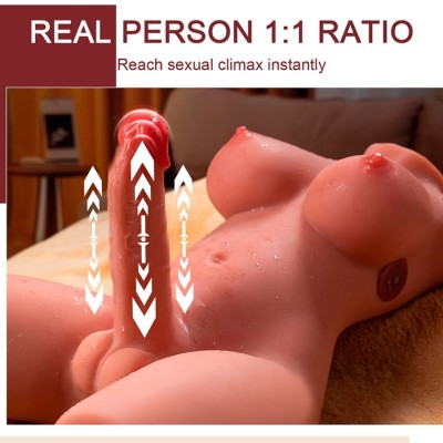 XISE - MIAH LADY BOY TORSO FEMININO COM DILDO COM VIBRAÇÃO E IMPULSIONAMENTO 55 CM - D-243010 - Dona Pimenta