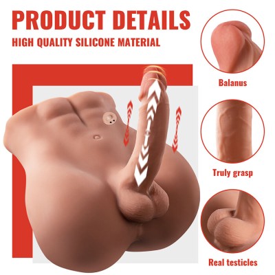 XISE - BERTLETT DILDO ASS DILDO REALISTA E ÂNUS MASTURBADOR POSIÃÃO FRONTAL COM IMPULSIONAMENTO 18 CM - D-243002 - Dona Pimenta