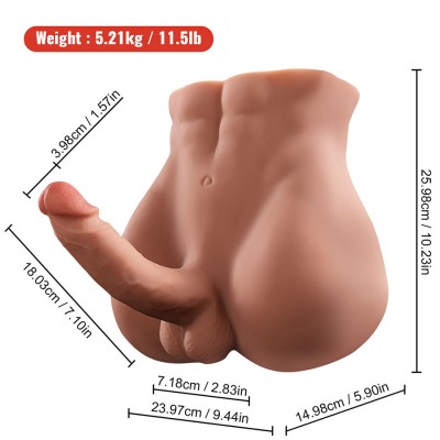 XISE - BERTLETT DILDO ASS DILDO REALISTA E ÂNUS MASTURBADOR POSIÃÃO FRONTAL COM IMPULSIONAMENTO 18 CM - D-243002 - Dona Pimenta